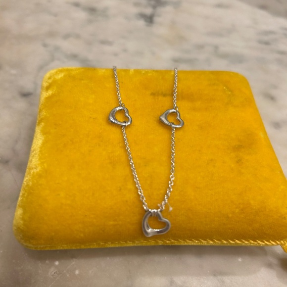 Tiffany & Co. Sterling Silver Elsa Peretti Three Heart Necklace - Picture 2 of 4